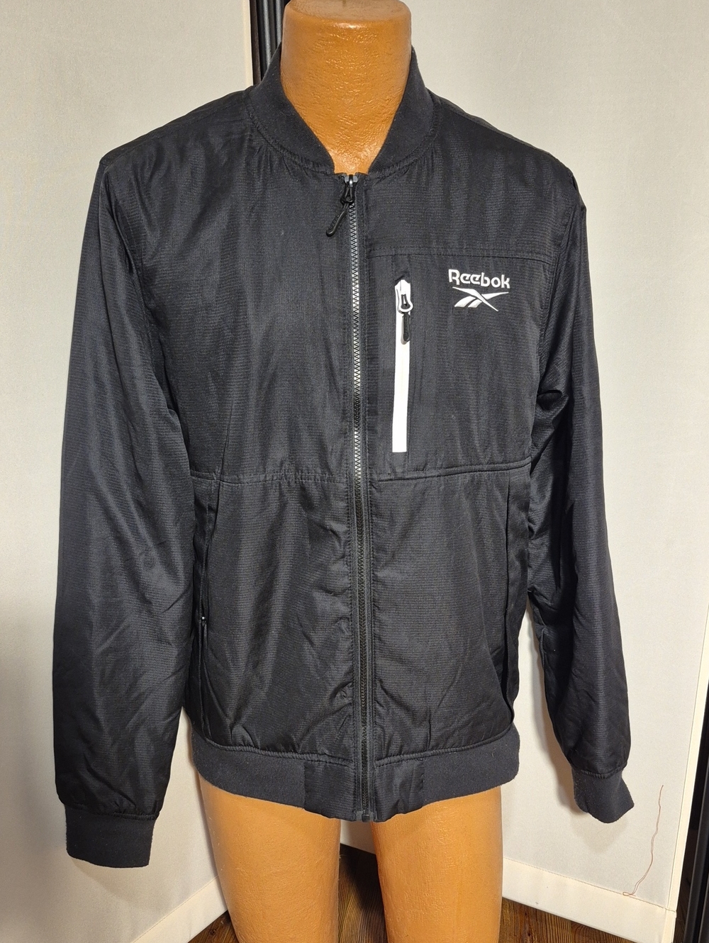 Reebok Men's Black Bomber Jacket - Sz. M